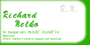 richard melko business card